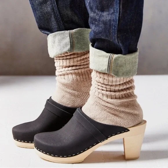 Maguba Anthropologie Stockholm Clogs Black Nubuck Suede Swedish Size 37 - Picture 5 of 14